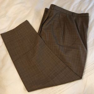 Houndstooth plaid wool pants